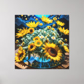 Bodegón Flores y Noche 1 - 001 Canvas Afdruk (Voorkant)