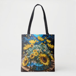 Bodegón Flores y Noche 1 - 001 Tote Bag