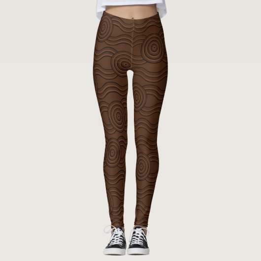 Bodem Australisch Dreamtime River Pattern Leggings (Voorkant)
