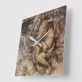 "Bodem en Titania" door Arthur Rackham Vierkante Klok (Hoek)