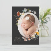 Bodemaankondigingen zwarte botanische foto's kaart (Staand voorkant)