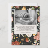 Bodemaankondigingen zwarte botanische foto's kaart (Achterkant)