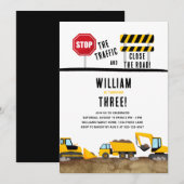 Bodemafbraak vrachtwagen Birthday Party Kaart (Voorkant / Achterkant)