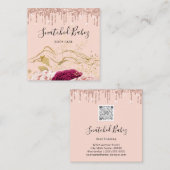 Bodemafdekking QRCODE Roos Gold Drids Vierkante Visitekaartje (Voorkant / Achterkant)