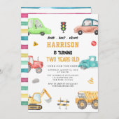 Bodemafslag vrachtwagens feest kaart (Voorkant / Achterkant)