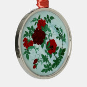 Bodemantis en roodrozen metalen ornament (Rechts)