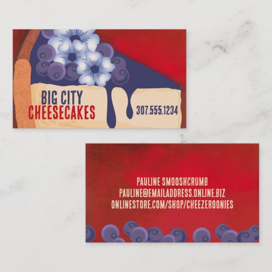 Bodembakkersbruiloft in de bosbessen visitekaartje (Voorkant / Achterkant)