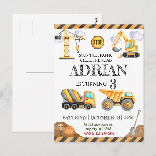 Bodemballetjeskinderen van Birthday Party Briefkaart (Voorkant / Achterkant)