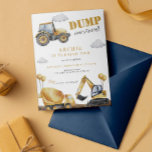 Bodemballetjeskinderen van Birthday Party Kaart<br><div class="desc">Bouwvuilniswagen Kids Verjaardagsfeest Uitnodiging Gebruik deze eenvoudige en moderne uitnodiging sjabloon! Gewoon tekst bewerken,  downloaden of afdrukken!</div>