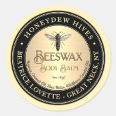 Bodembalsetiket Koningin Bee Metallic Gold en Zwar Ronde Sticker (Voorkant)