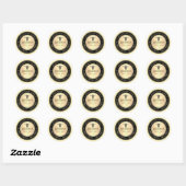 Bodembalsetiket Koningin Bee Metallic Gold en Zwar Ronde Sticker (Vel)