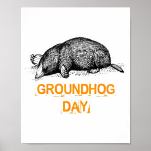 Bodembedekdag voor mannen vrouwen 2023 Woodchuck P Poster
