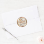 Bodembeige, marmer met goudfolie-effect ronde sticker (Envelop)
