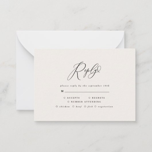 Bodembladerblaasjes met bruinkoolstang RSVP-kaart Notitiekaartje (Achterkant)