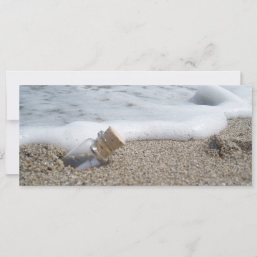 Bodemboardpas Ticket-bericht in een fles Kaart (Achterkant)