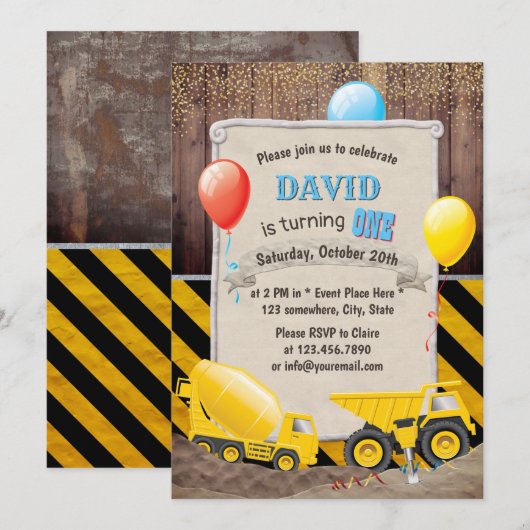 Bodemboeien eerste verjaardag kaart (Voorkant / Achterkant)