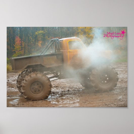 Bodembogging (Mudbogging) Vrachtwagen Poster (Voorkant)