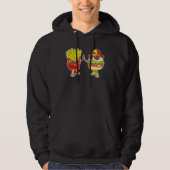 Bodembok en bosbessen Trendy Weird Fast Food, dat Hoodie (Voorkant)