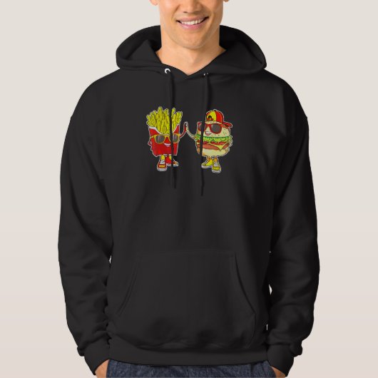Bodembok en bosbessen Trendy Weird Fast Food, dat Hoodie (Voorkant)