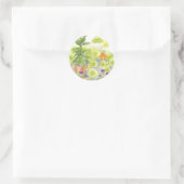 Bodemboom Nasturtium Flower Waterverf Herb. Ronde Sticker (Tas)
