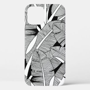 Bodemboom, plant en palmboom, zwart-wit Case-Mate iPhone case