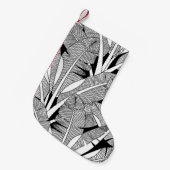 Bodemboom, plant en palmboom, zwart-wit kleine kerstsok (Voorkant (Hangend))