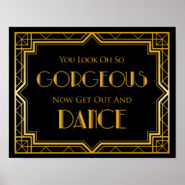 Bodembord - Dance Floor Gatsby Wedding Sign Poster