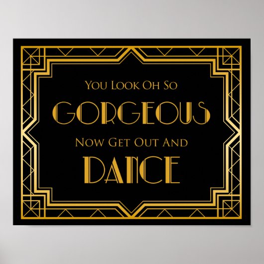 Bodembord - Dance Floor Gatsby Wedding Sign Poster (Voorkant)