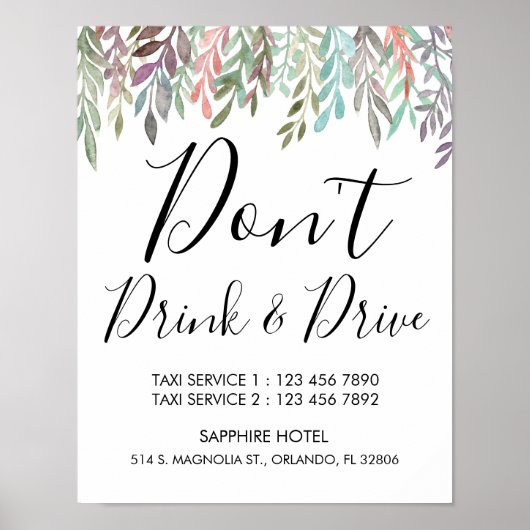 Bodembord - Drink en Greenery Sign van Don't Poster (Voorkant)
