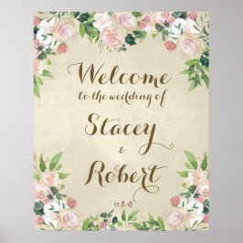 Bodembord  elegant floral poster