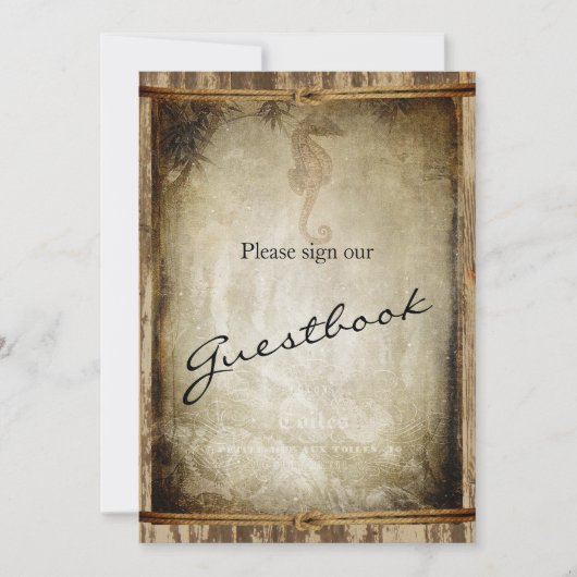 Bodembord van het gastboek - Nautisch hout Kaart (Voorkant)