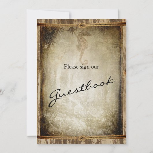 Bodembord van het gastboek - Nautisch hout Kaart (Achterkant)