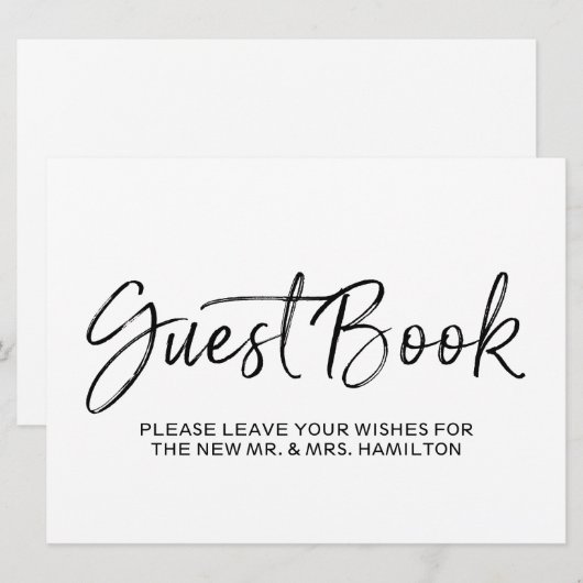 Bodembord voor bruiloft | Stylish Gold Lettered Kaart (Voorkant / Achterkant)