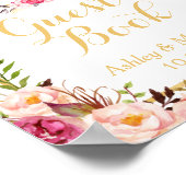 Bodembord voor gasten | Elegant Chic Floral Gold Poster (Hoek)