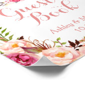 Bodembord voor gasten | Trendy Roos Gold Floral Poster (Hoek)