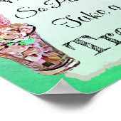 Bodembord voor Snoep Buffet Pink en Gree Poster (Hoek)