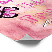 Bodembord voor Snoep Buffet, roze en Butterflies Poster (Hoek)