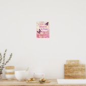 Bodembord voor Snoep Buffet, roze en Butterflies Poster (Keuken)