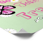 Bodembord voor Snoep Buffet, roze en Butterflies Poster (Hoek)