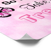 Bodembord voor Snoep Buffet, roze en Butterflies Poster (Hoek)