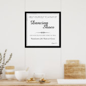 Bodembord voor zwarte en witte dansschoenen poster (Keuken)