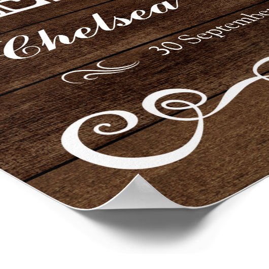 Bodembord - Welkomstbord voor bruiloft Rustic Wedd Poster (Hoek)