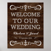 Bodembord - Welkomstbord voor bruiloft Rustic Wedd Poster (Voorkant)