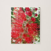 Bodemborstelventilator Rode tropische Floral Legpuzzel (Verticaal)