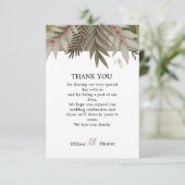 Bodembotanische bruiloft Dank je Bedankkaart (Staand voorkant)