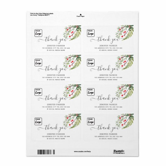 Bodembotanische heilige logo dank u etiket (Full Sheet)