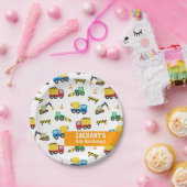 Bodembouwvoertuigen Pattern Birthday Party Papieren Bordje (Feest)