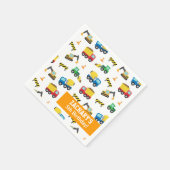 Bodembouwvoertuigen Pattern Birthday Party Servetten (Hoek)