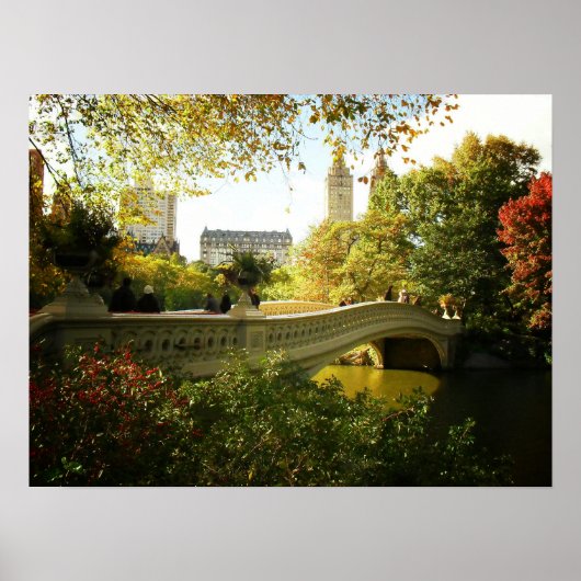 Bodembrug in de herfst, Central Park, NYC, Medium Poster (Voorkant)
