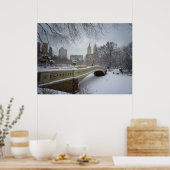 Bodembrug in de winter, centraal park, NYC, alle g Poster (Keuken)